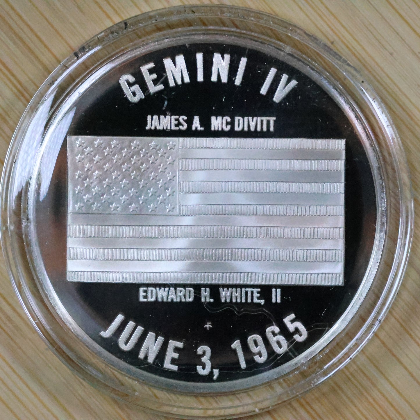 Franklin Mint American Space Flight Medal - Gemini IV Sterling Silver Proof w/ Capsule