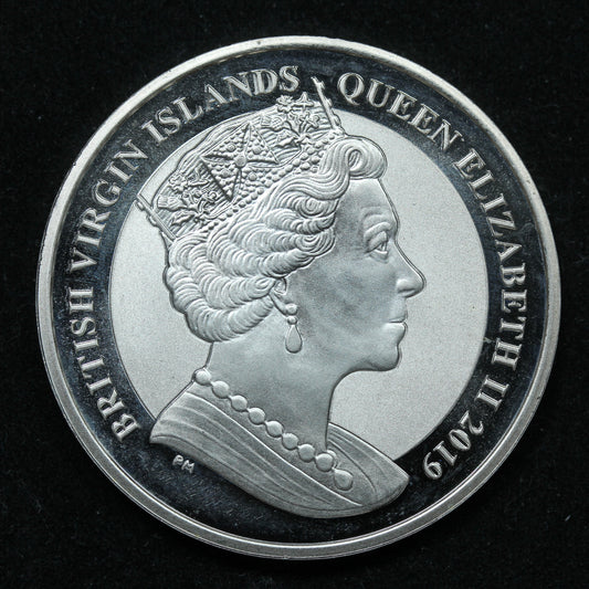 2019 British Virgin Islands 1 oz .999 Fine Silver Una & The Lion Frosted