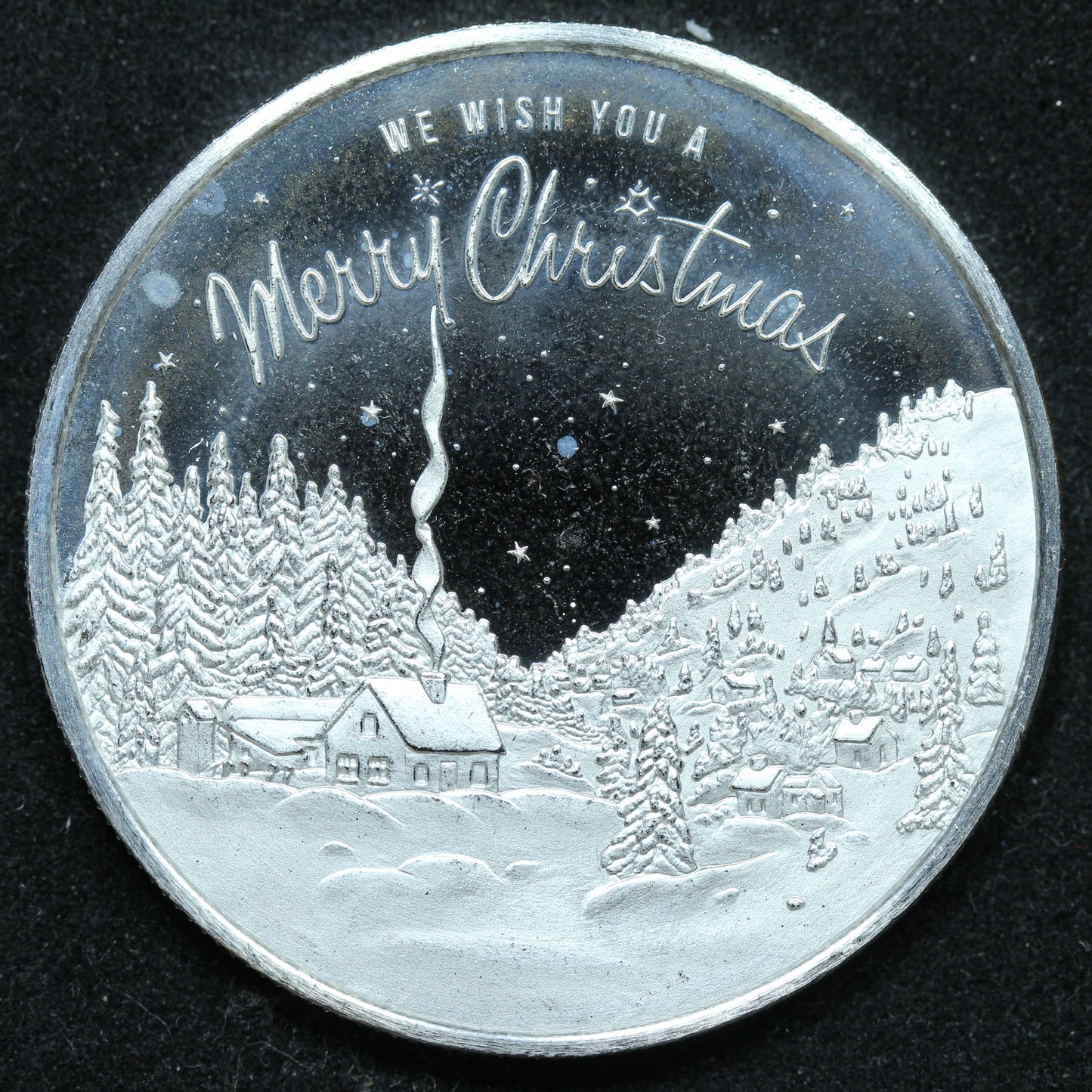 1 oz .999 Fine Silver - 2021 We Wish You A Merry Christmas Art Round w/ Capsule