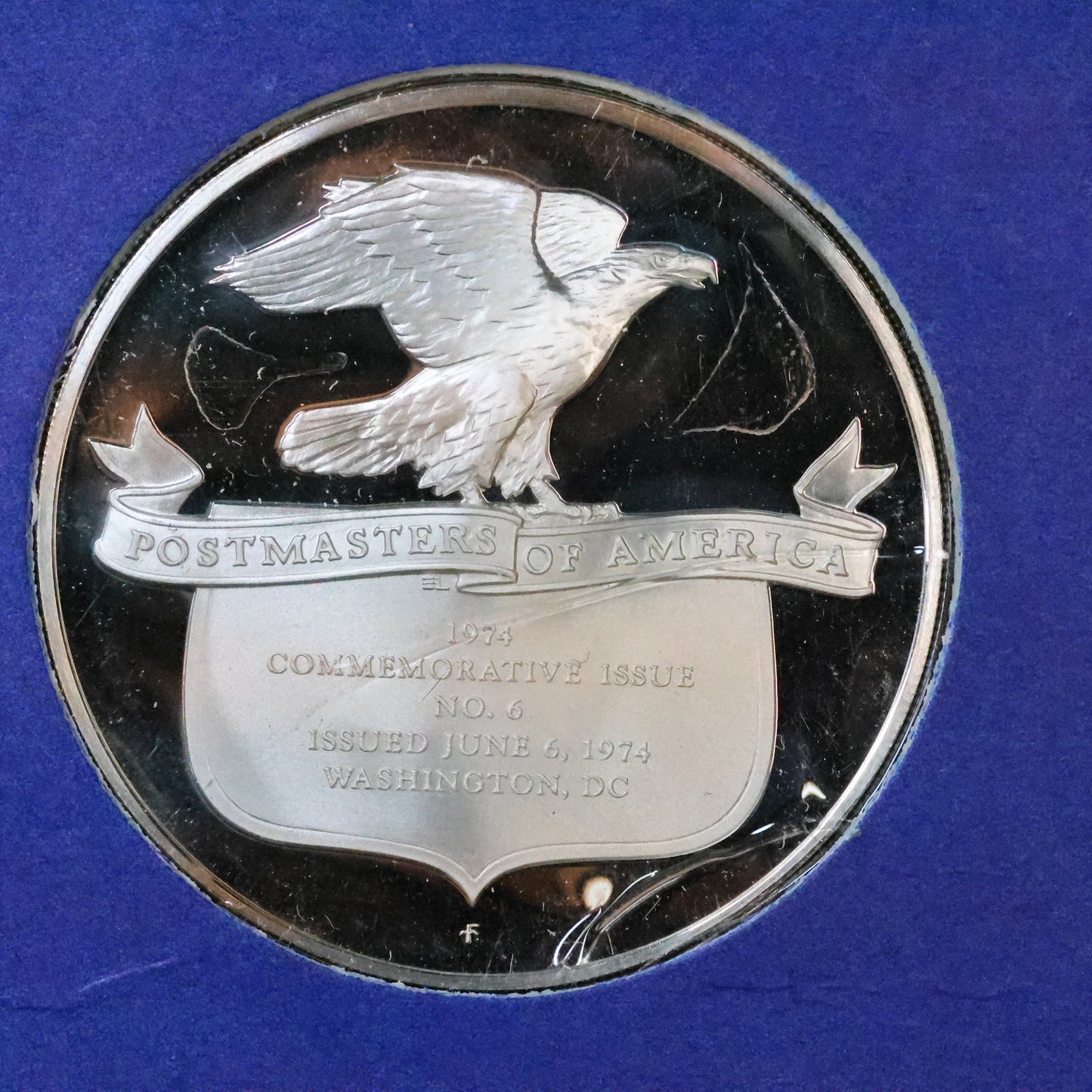 1974 Postmasters of America STERLING SILVER Art Round - No. 6 Universal Postal Union