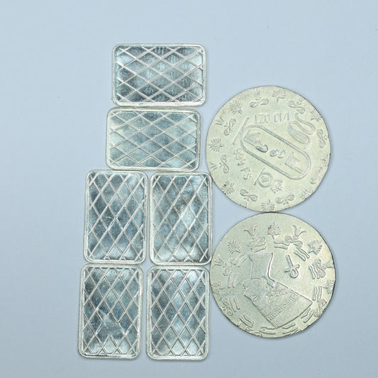 Silver Bullion Lot - 12.22 grams of .999 Fine Silver (6 x 1 gram Bars & 2 x 1/10 oz Rounds)