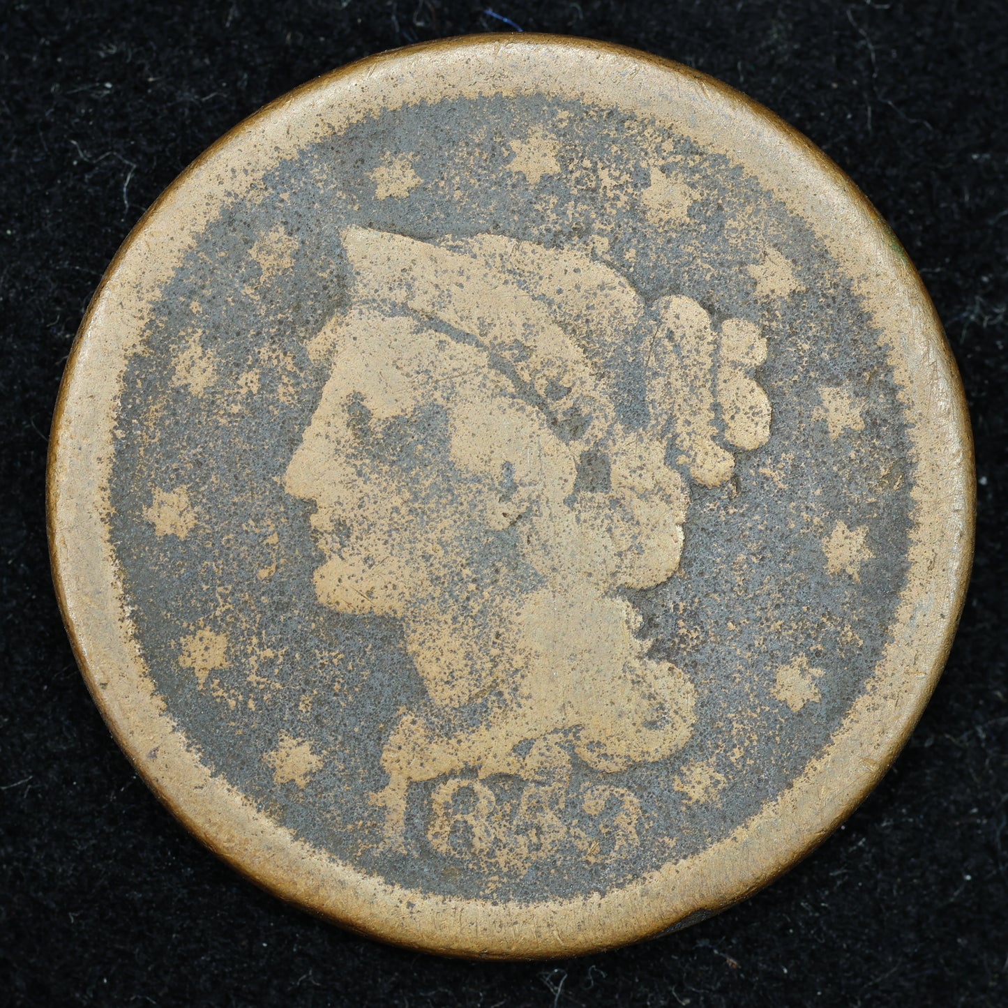 1853  Braided Hair US Large Cent 1C Penny