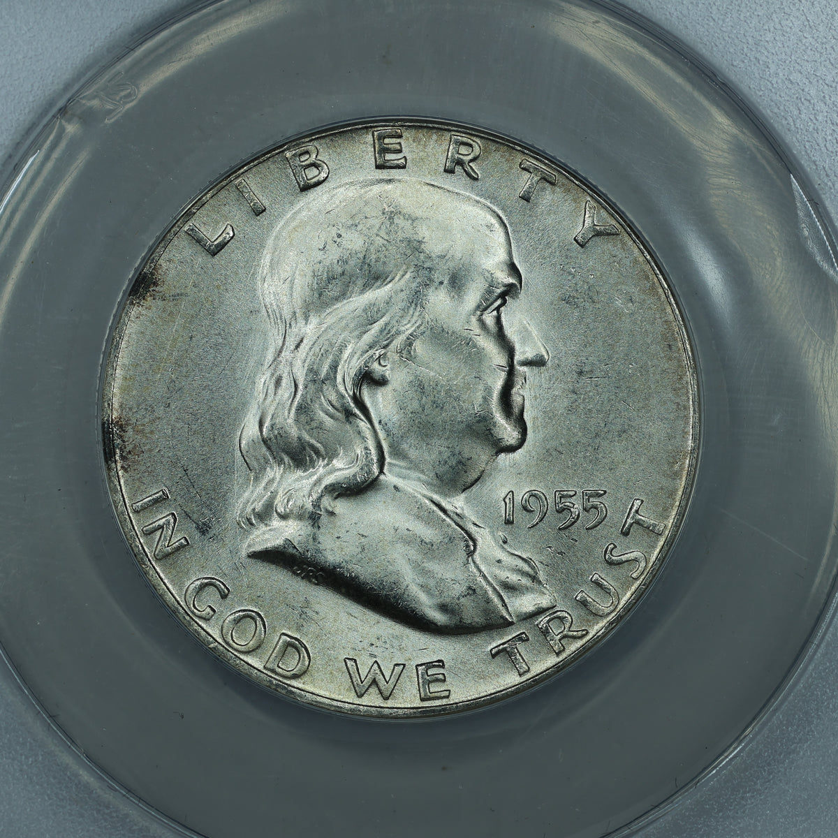 1955 Franklin Half Dollar 50c - ANACS MS63 Bugs Bunny