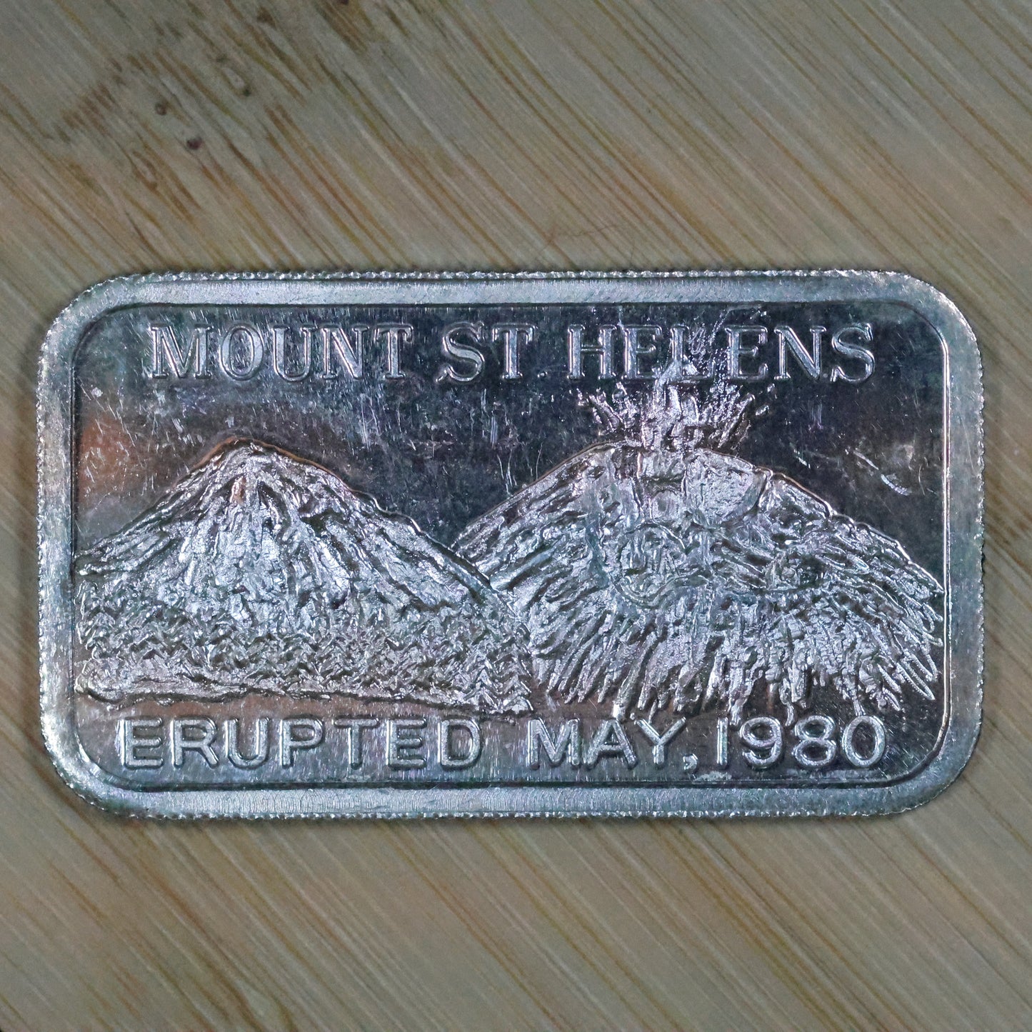 1 oz .999 Silver Bar Vintage GSM Art Bar - Mount St. Helens Erupted May 1980 Wagon