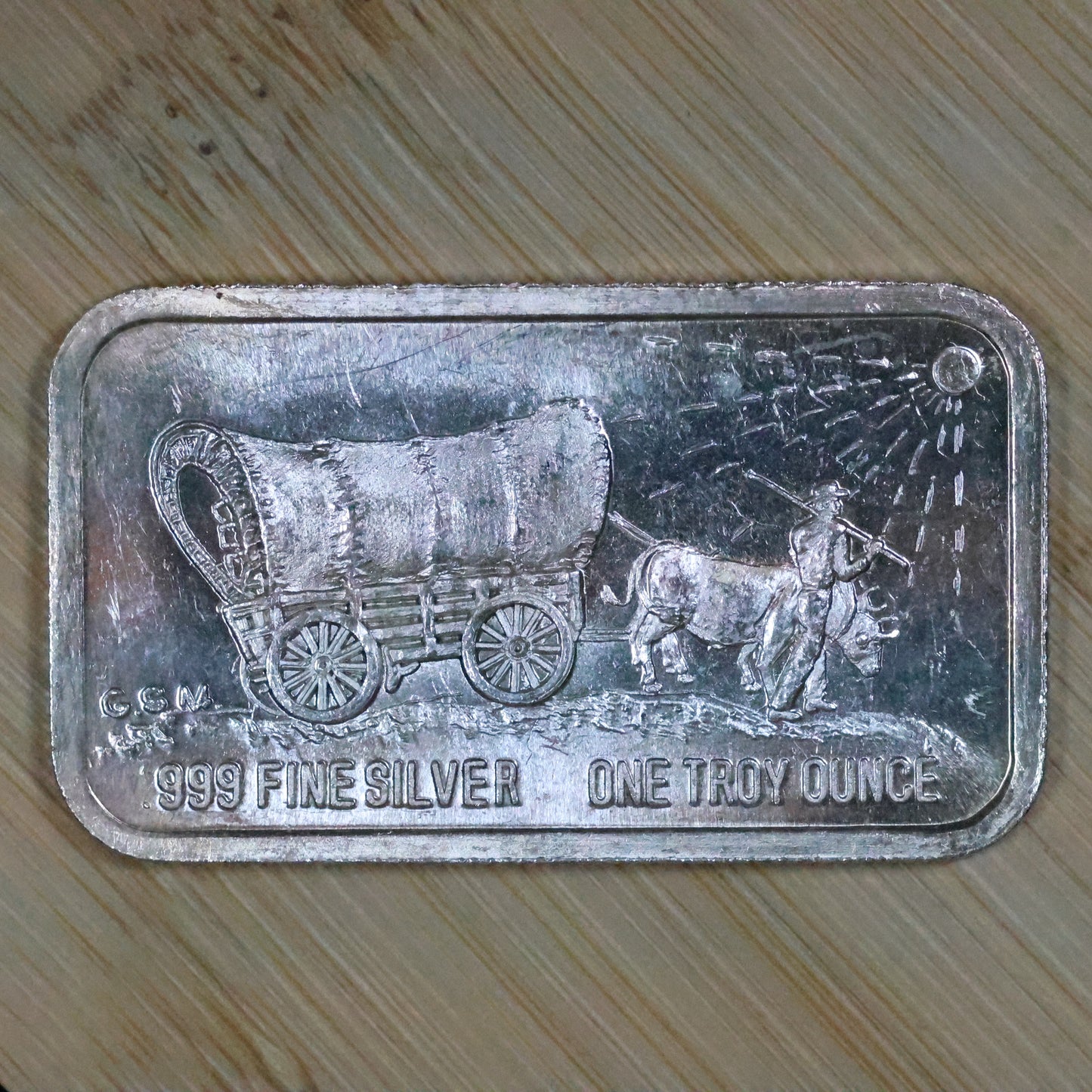 1 oz .999 Silver Bar Vintage GSM Art Bar - Mount St. Helens Erupted May 1980 Wagon