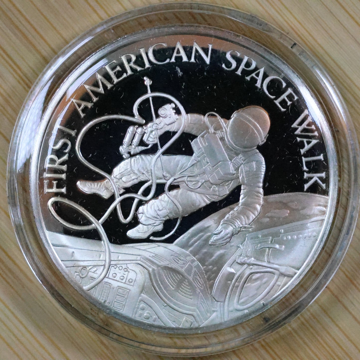 Franklin Mint American Space Flight Medal - Gemini IV Sterling Silver Proof w/ Capsule