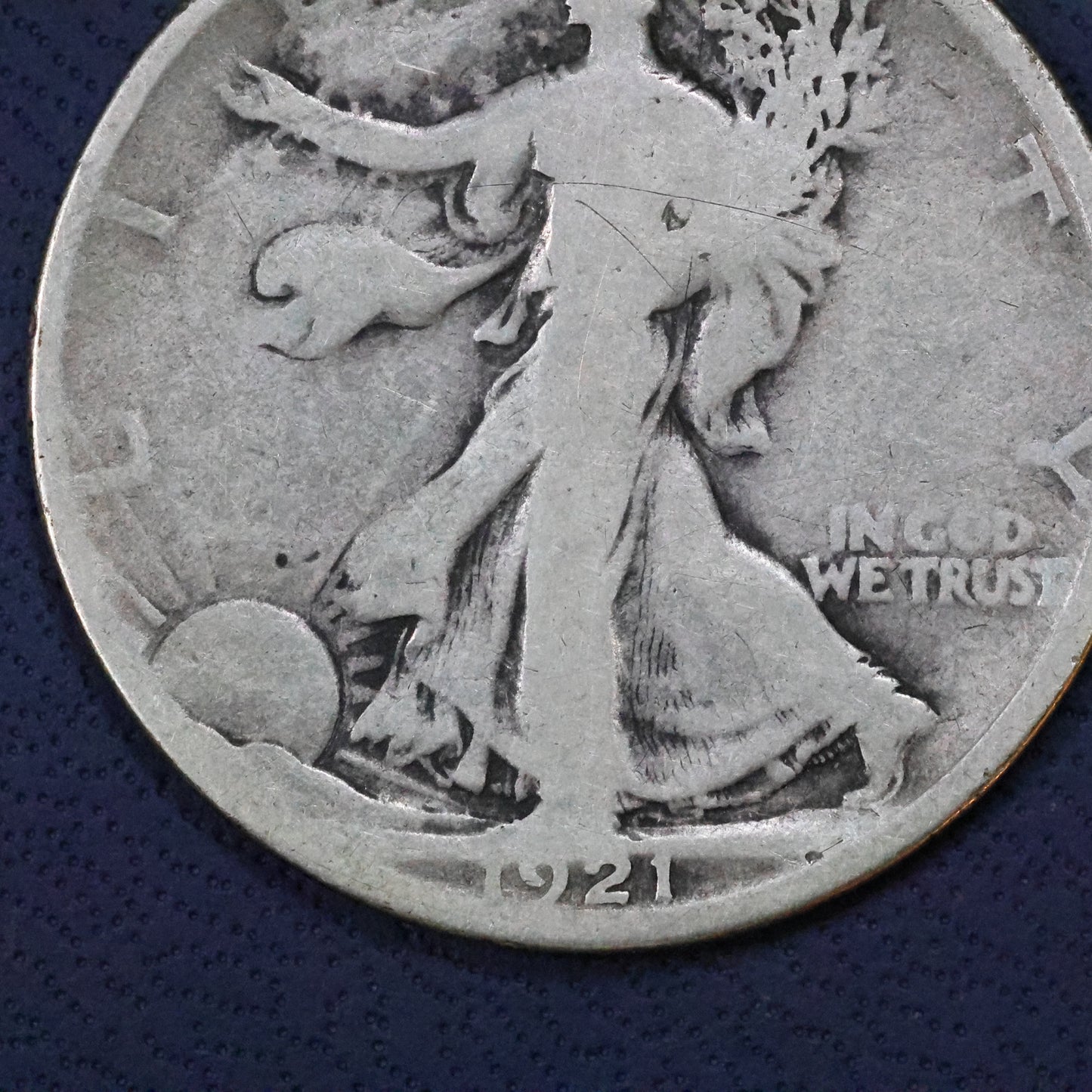 1921 D (Denver) Walking Liberty Silver Half Dollar 50c