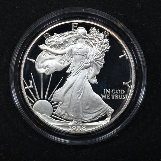 1988 S Proof Silver American Eagle 1 oz Coin Only w/ Capsule