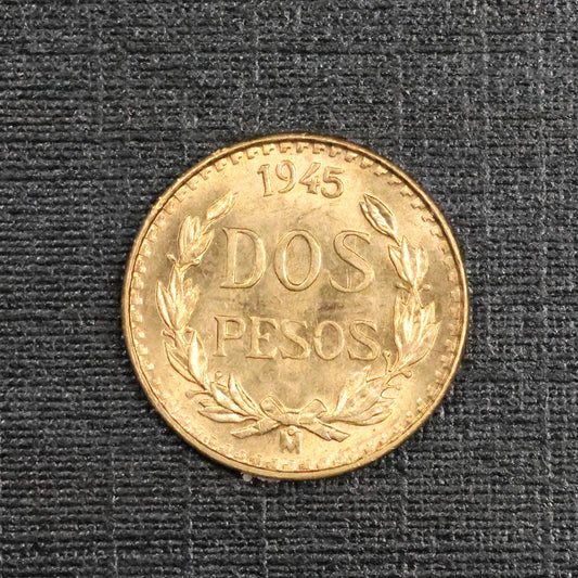 1945 2 Pesos Dos Pesos Mexico Gold Coin