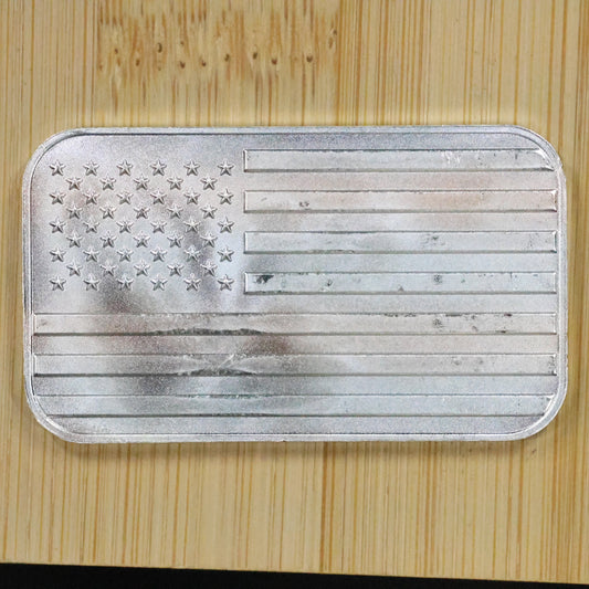 1 oz .999 Fine Silver Bar - American Flag Eagle