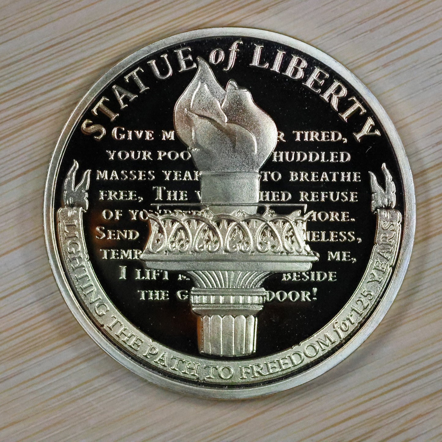 American Mint Enlightening the World Medal 40 MM In Cap