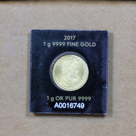 2017 Canada 1 Gram .9999 Fine Gold Maple Leaf Coin