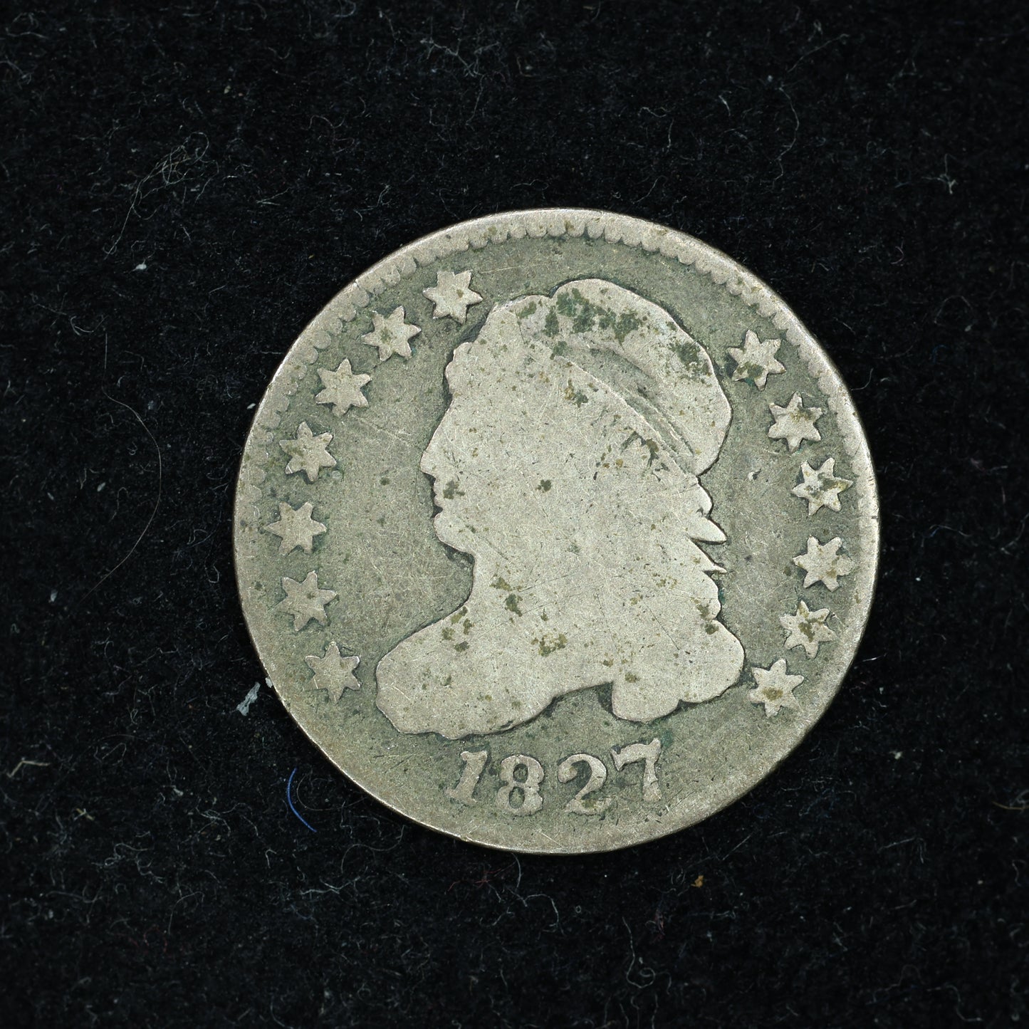 1827 Dime 10c Capped Bust Pointed 1 in 10C