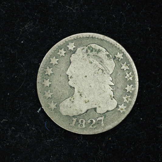 1827 Dime 10c Capped Bust Pointed 1 in 10C