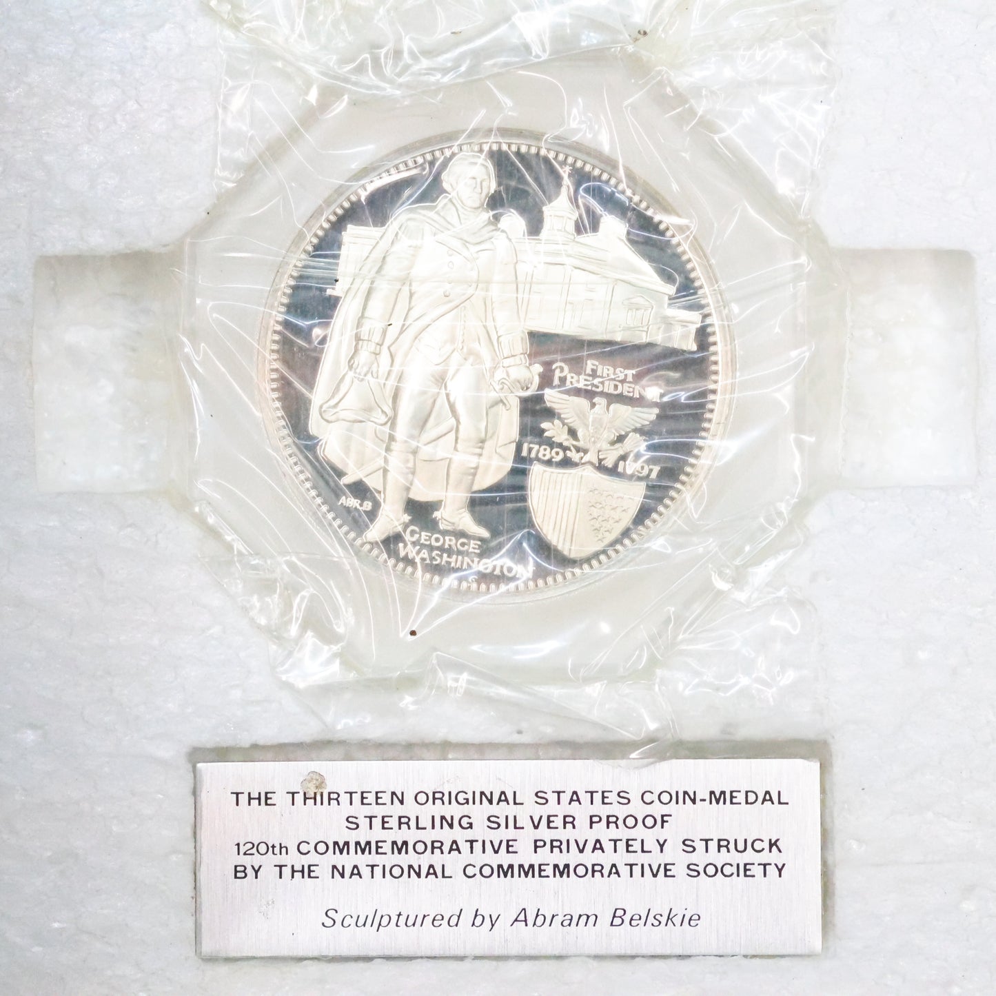 National Comm. Society - Thirteen Original States Coin-Medal Sterling Silver Proof