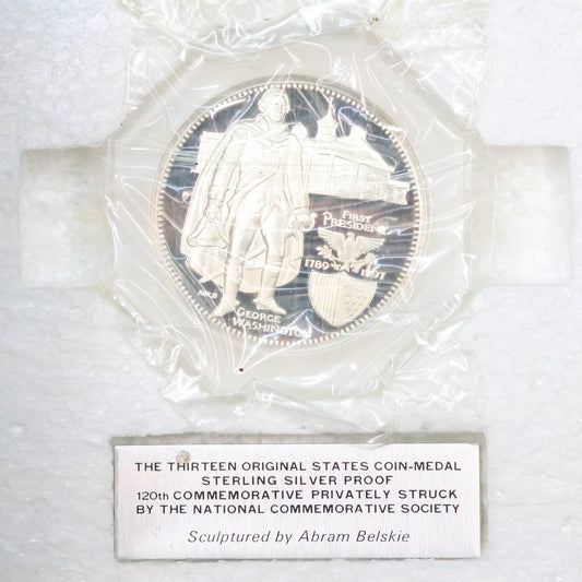 National Comm. Society - Thirteen Original States Coin-Medal Sterling Silver Proof