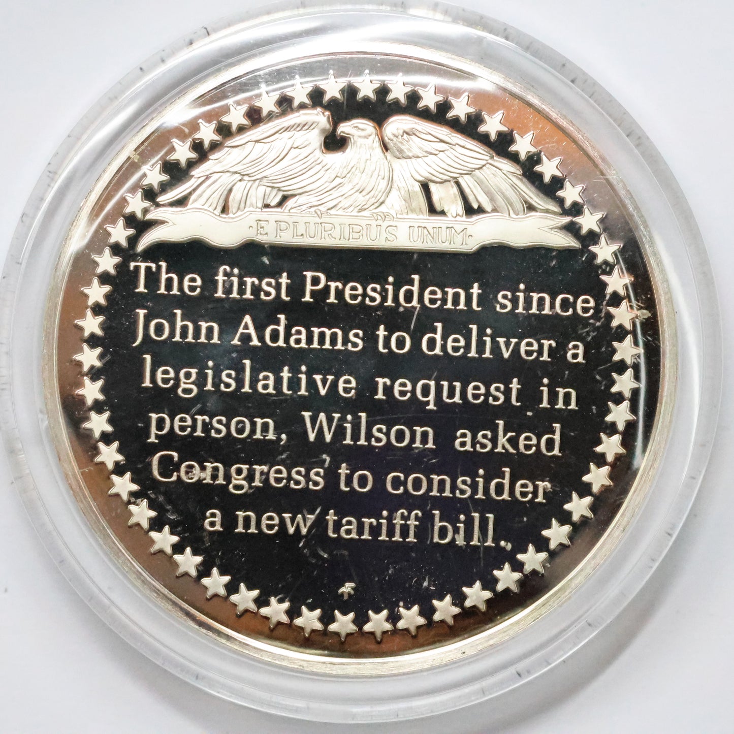 Franklin Mint STERLING SILVER Medals - History of American Presidency - Wilson Tariff Bill