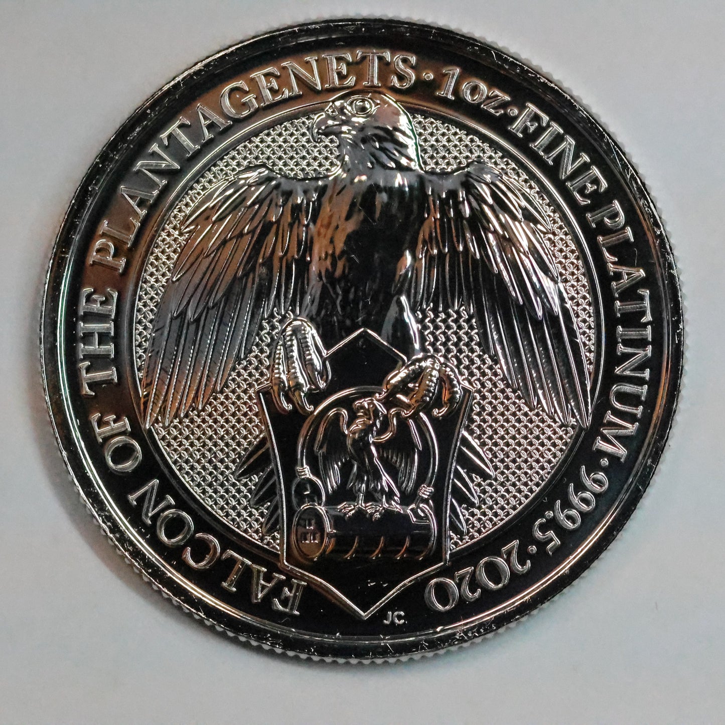 2020 Great Britain 1 oz Platinum Queen's Beasts - Falcon of the Plantagenets w/ Capsule
