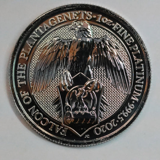 2020 Great Britain 1 oz Platinum Queen's Beasts - Falcon of the Plantagenets w/ Capsule