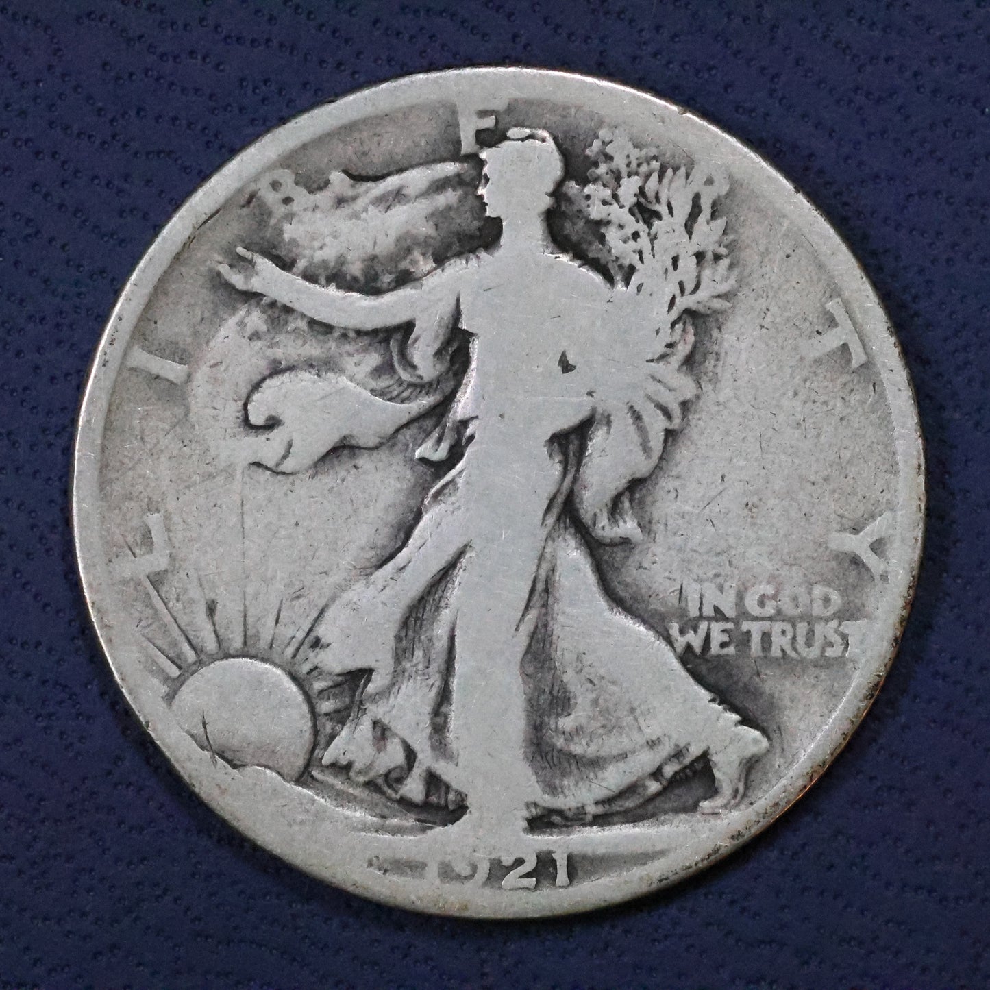 1921 P (Philadelphia) Walking Liberty Silver Half Dollar 50c