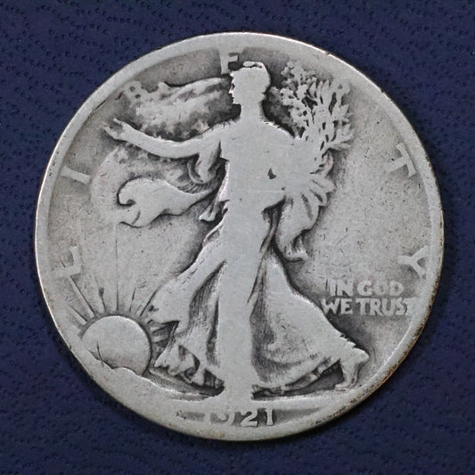 1921 P (Philadelphia) Walking Liberty Silver Half Dollar 50c