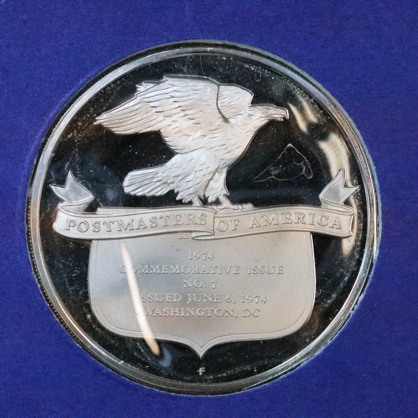 1974 Postmasters of America STERLING SILVER Art Round - No. 7 Universal Postal Union