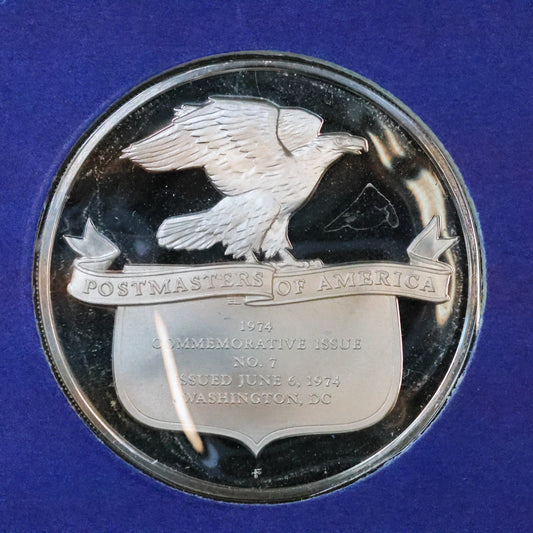 1974 Postmasters of America STERLING SILVER Art Round - No. 7 Universal Postal Union