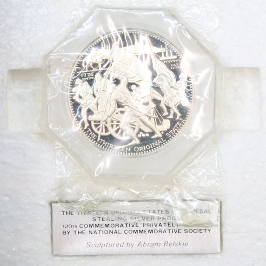 National Comm. Society - Thirteen Original States Coin-Medal Sterling Silver Proof