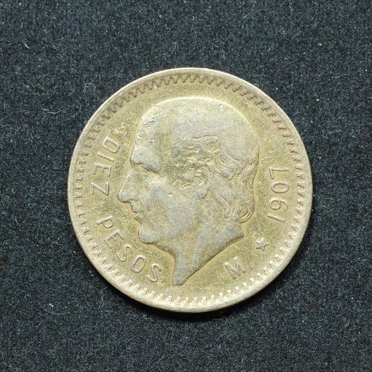 1907 10 Pesos Diez Pesos Mexico Gold Coin