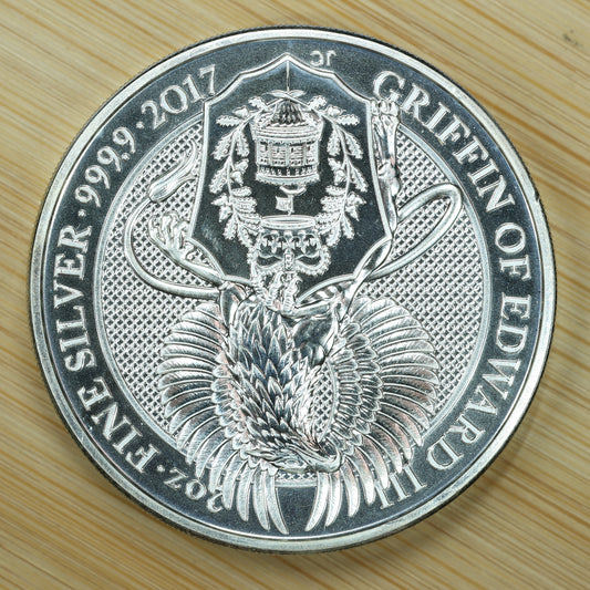 2017 Great Britain 2 oz Silver Queen's Beasts Griffin of Edward Exact Coin Pictured