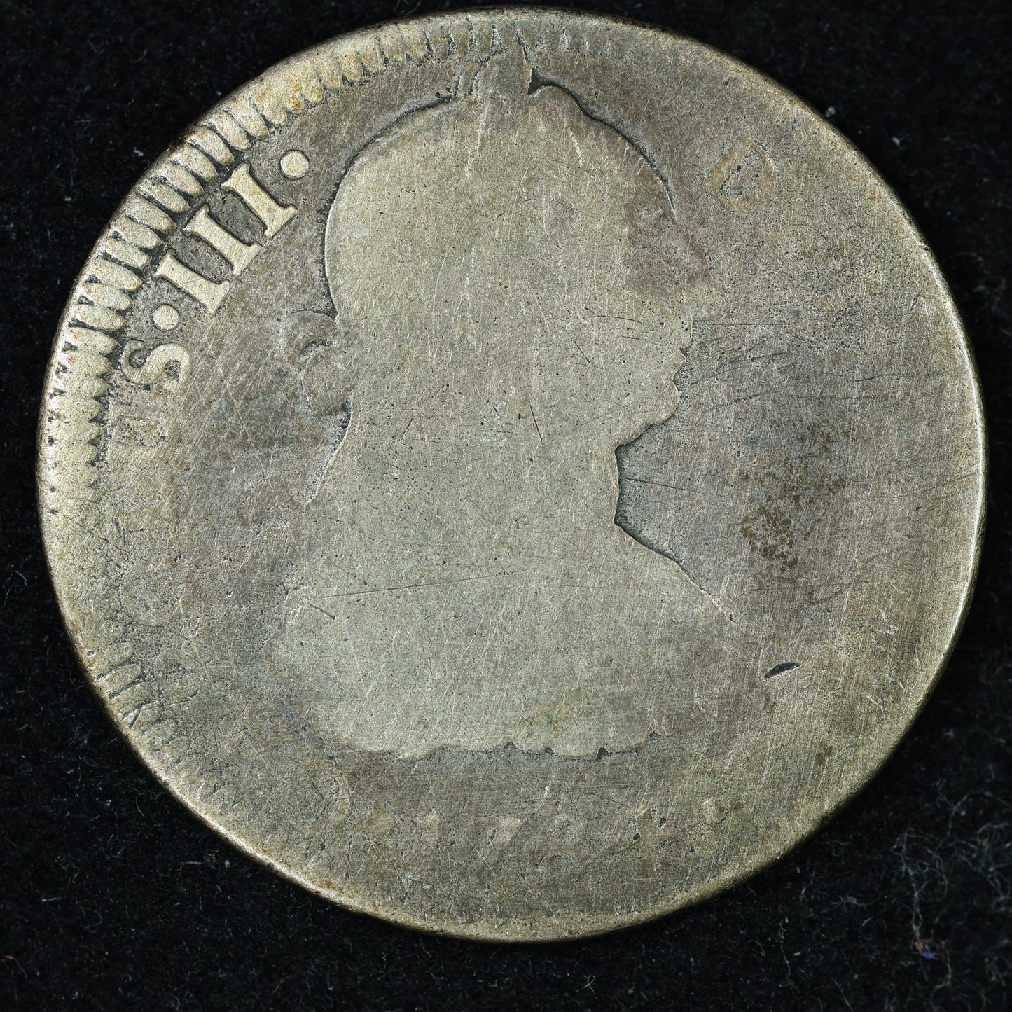 1784 Mo 2 Reale Mexico Very Worn