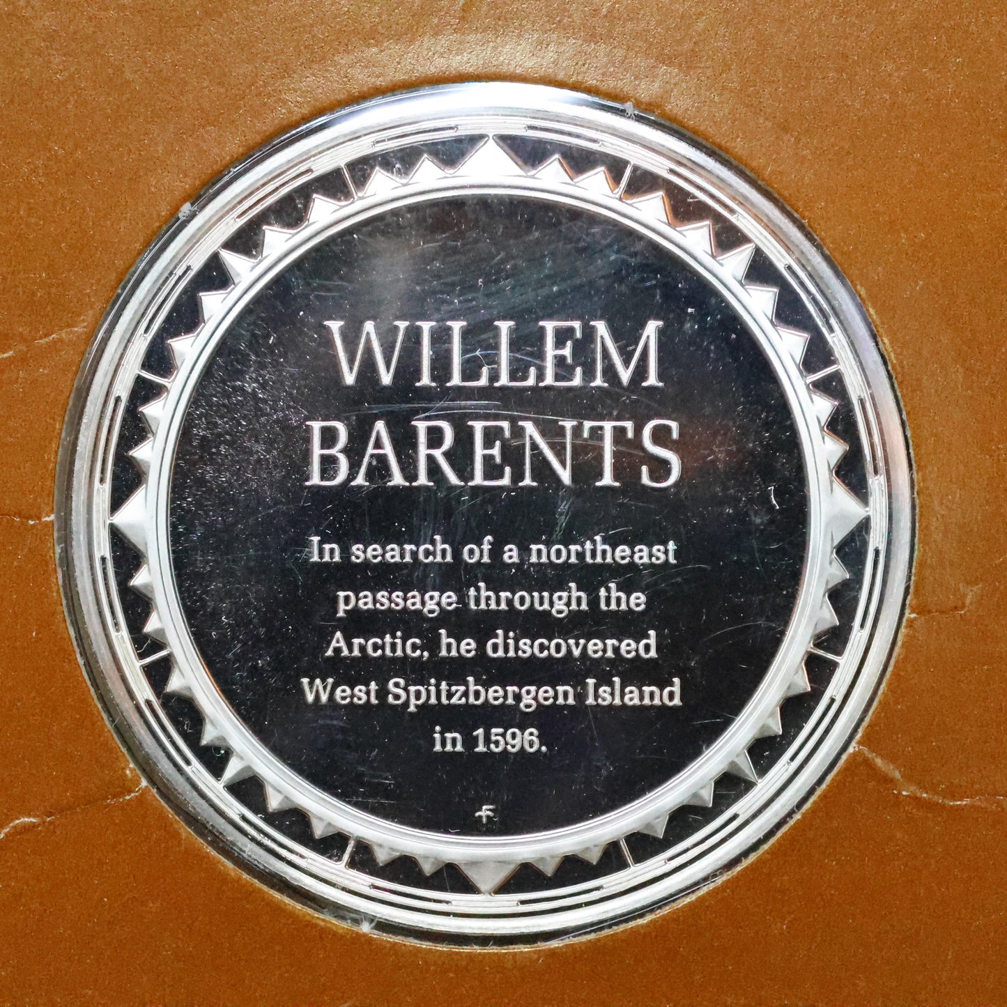 Franklin Mint The Great Explorers STERLING SILVER Art Round - Willem Barents