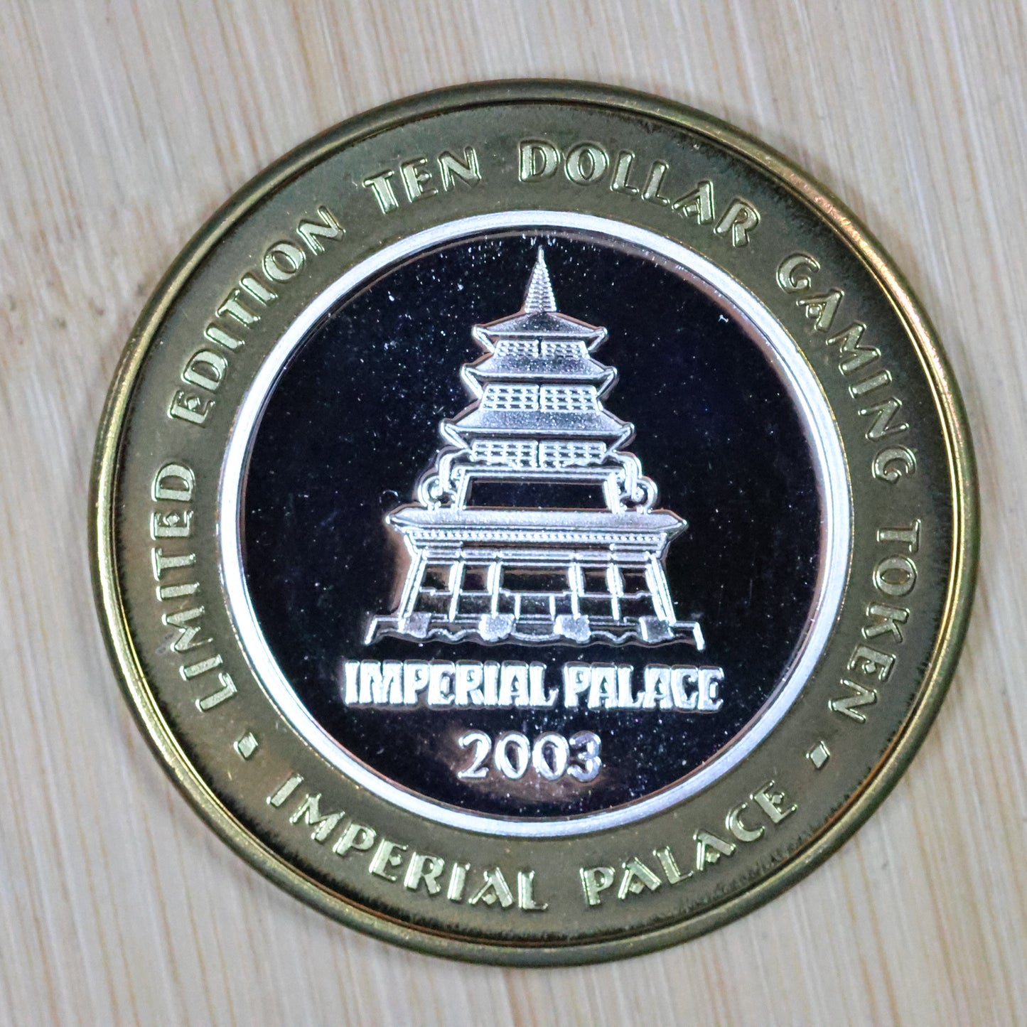 2003 Imperial Palace $10 Gaming Casino Token - .999 Fine Silver w/ Capsule