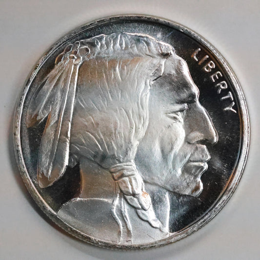 1 oz .999 Fine Silver - Golden State Mint (GSM) Buffalo Round Shiny