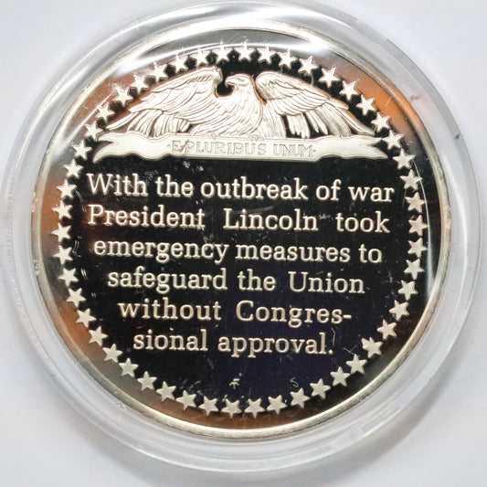 Franklin Mint STERLING SILVER Medals - History of American Presidency - Lincoln