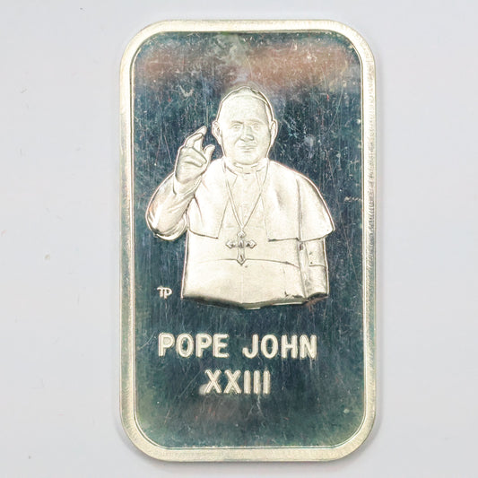 1973 American Silver Editions - Pope John XXIII - 1 oz .999 Fine Silver Bar w/ Box