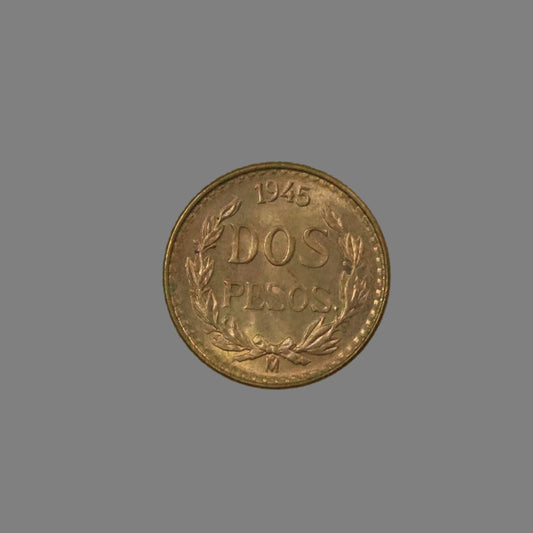 1945 2 Pesos Dos Pesos Mexico Gold Coin