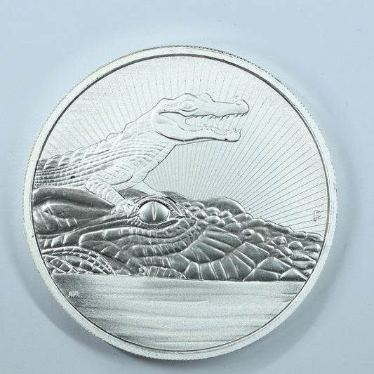 2019 P Australia 2 oz .9999 Fine Silver $2 Crocodile & Baby