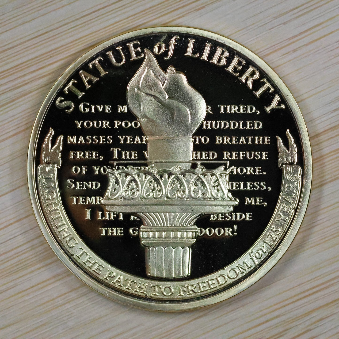 American Mint Enlightening the World Medal 40 MM In Cap