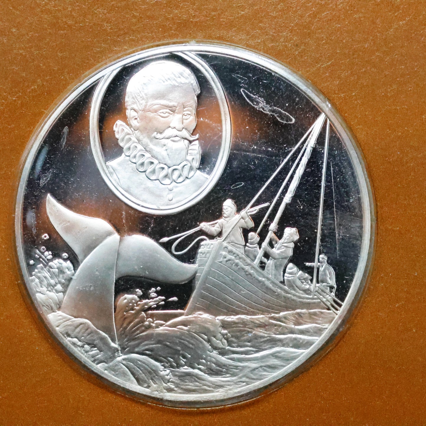 Franklin Mint The Great Explorers STERLING SILVER Art Round - Willem Barents