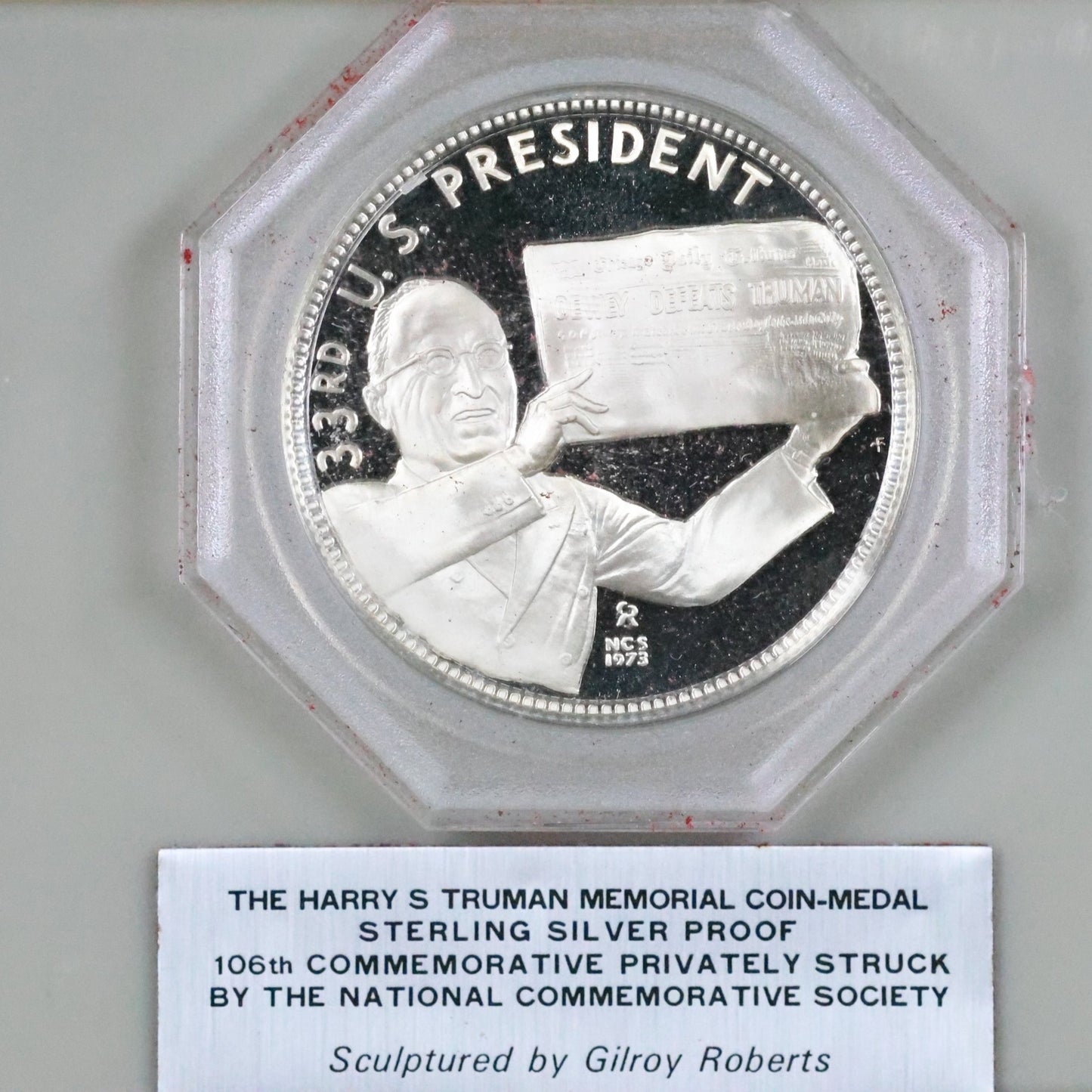 National Comm. Society - Harry S. Truman Memorail Coin-Medal Sterling Silver Proof