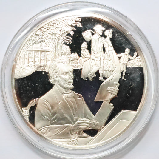 Franklin Mint STERLING SILVER Medals - History of American Presidency - Emancipation Proclamation