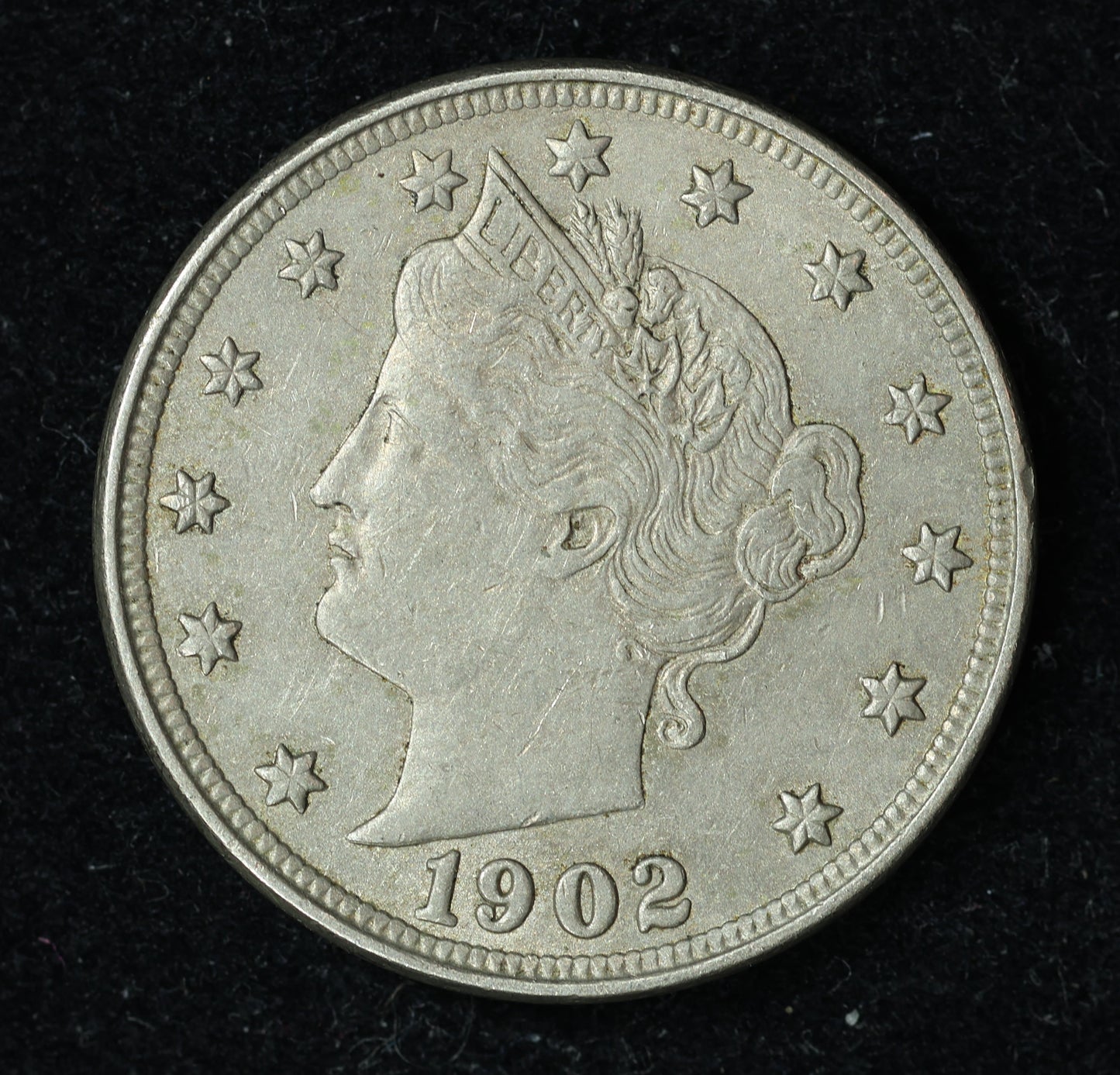 1902 5c Liberty V Nickel Five Cent Coin