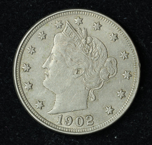 1902 5c Liberty V Nickel Five Cent Coin