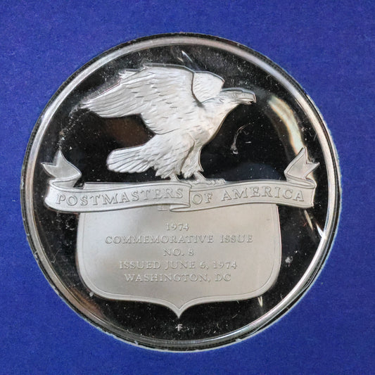 1974 Postmasters of America STERLING SILVER Art Round - No. 8 Universal Postal Union