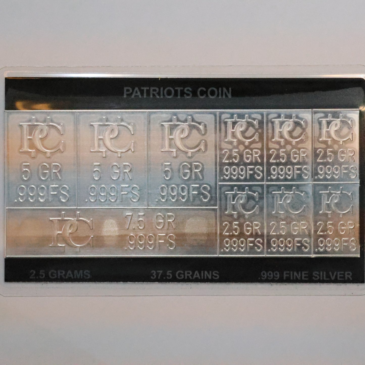 Patriots Coin Silver Bar 37.5-GRAIN .999 Fine Silver - Sealed/Laminated Card