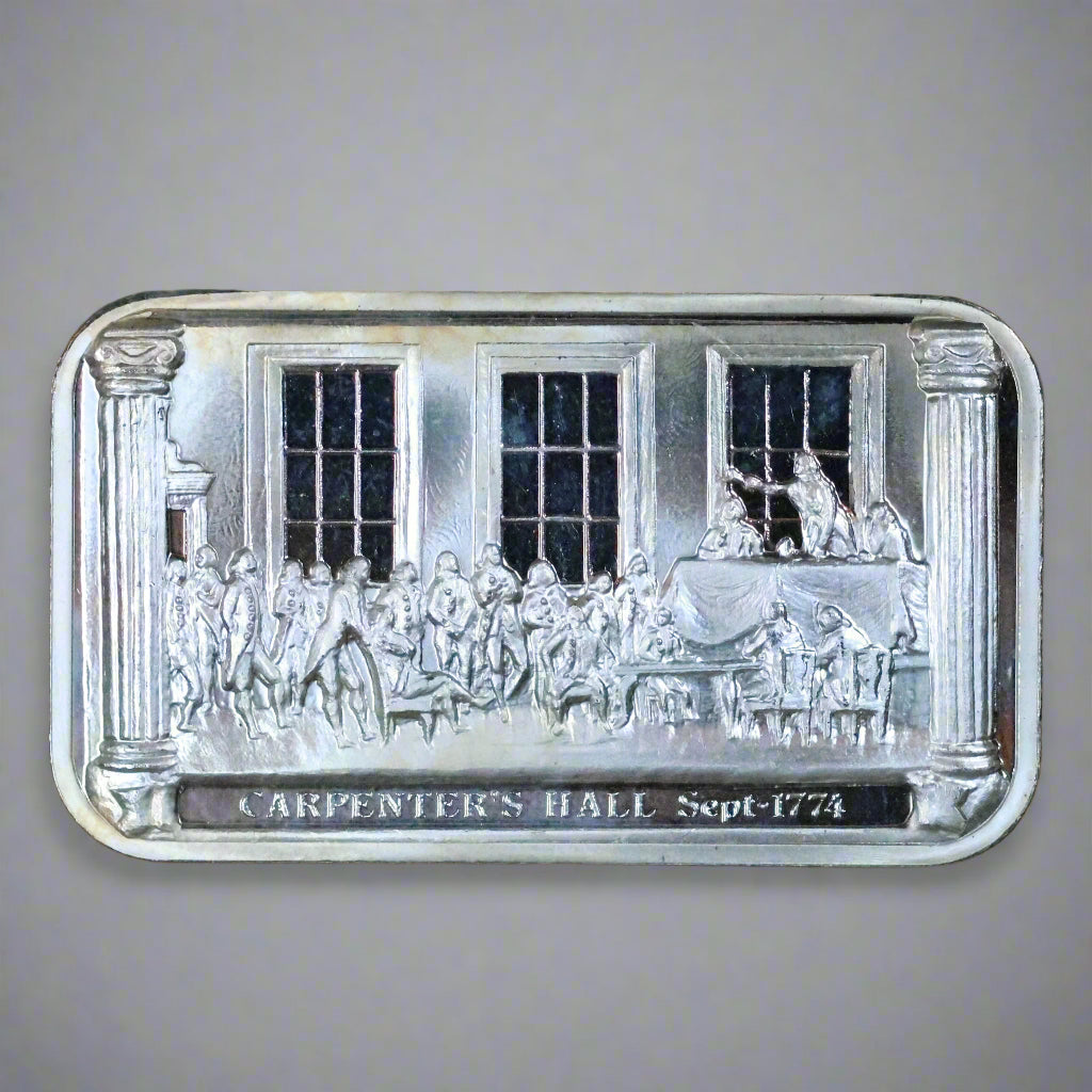 1 oz Silver .999 Fine Silver Art Bar Columbia Mint - Carpenter's Hall