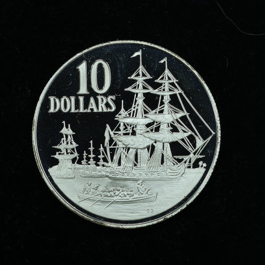 1988 $10 Australia 200th Anniversary of the First Fleet .925 Fine Silver Coin - KM# 103