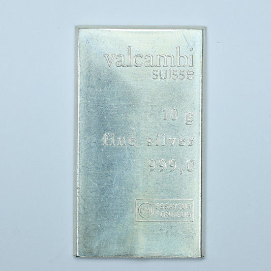 10 Gram .999 Fine Silver Valcambi Bar from 10x10 CombiBar - Not in Assay