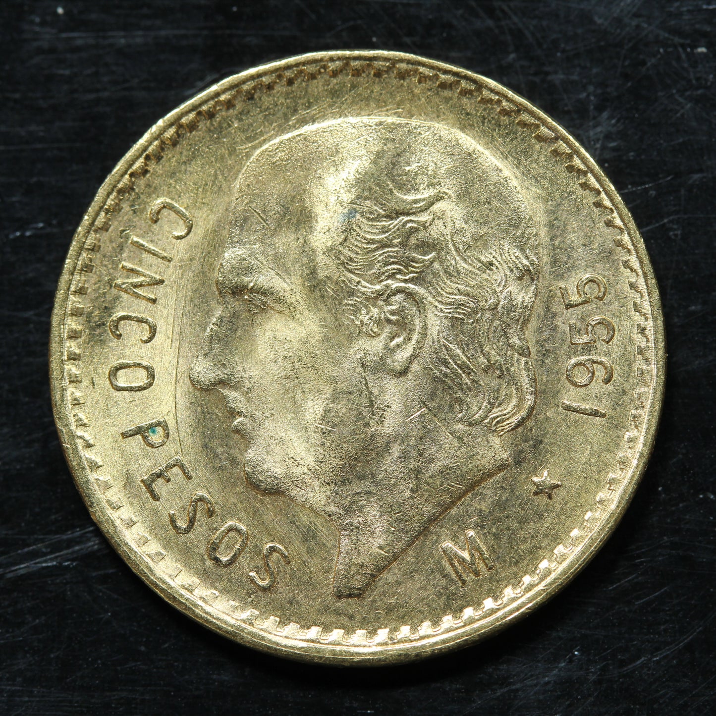 1955 5 Pesos Cinco Pesos Mexico Gold Coin